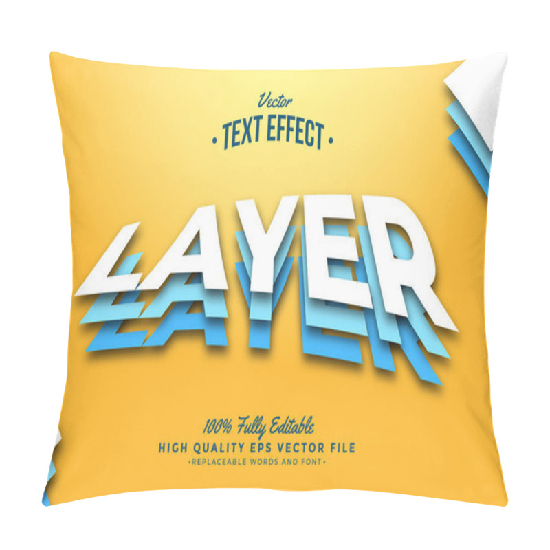 Personality  Layer Text Effect 3D Editable Font Background Yellow Pillow Covers