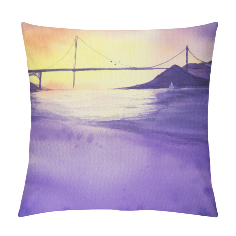 Personality  Beautiful Sunset With Golden Gate Bridge , San Francisco USA Pillow Covers