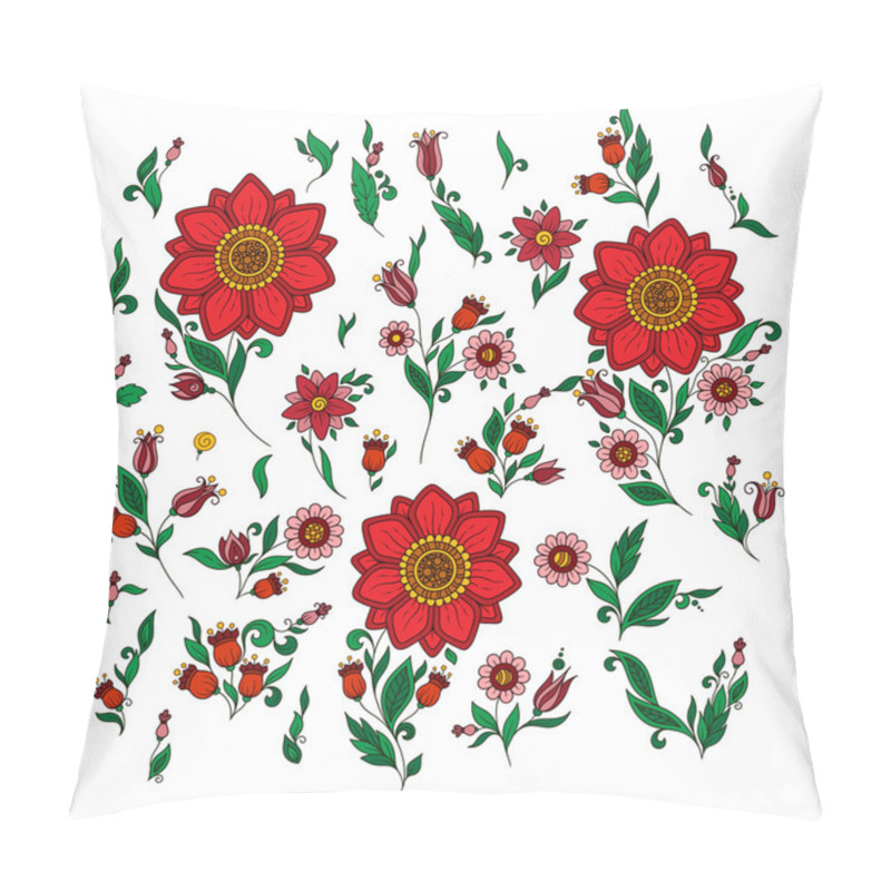 Personality  Set Of Flowers And Floral Elements  Pillow Covers