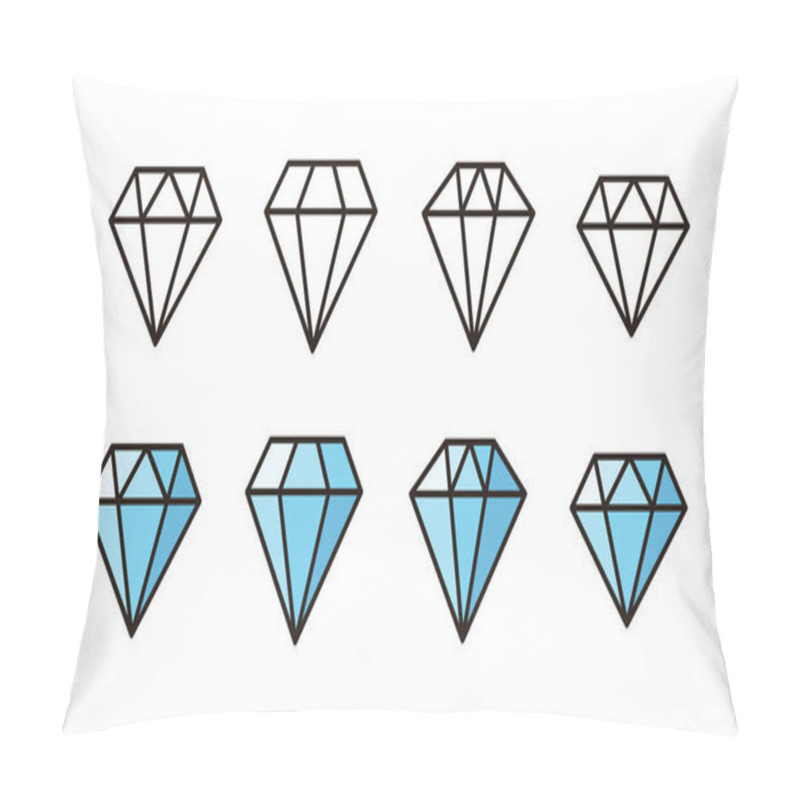 Personality  Set Of Diamond Icons. Diamond Vector Icon. Pillow Covers