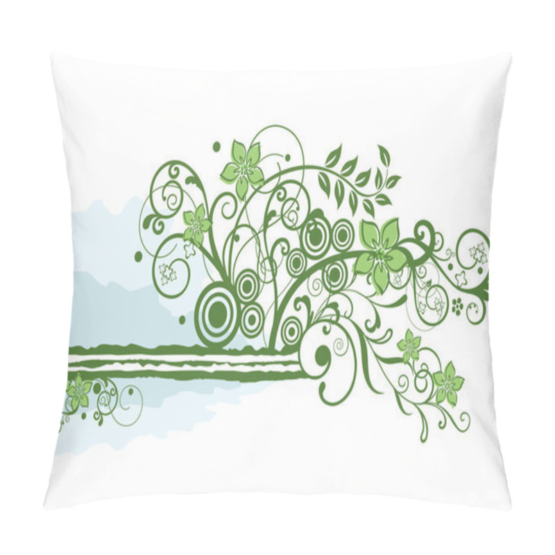 Personality  Green Floral Border Element. This Image Is A Vector Illustration. Pillow Covers