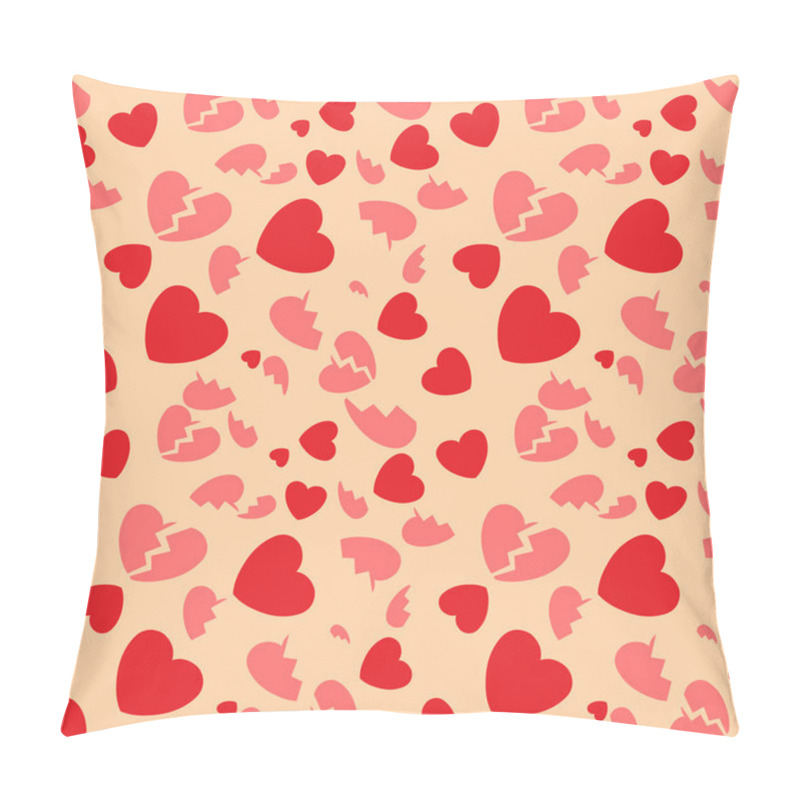 Personality  Seamless Pattern With Hearts And The Broken Hearts Pillow Covers