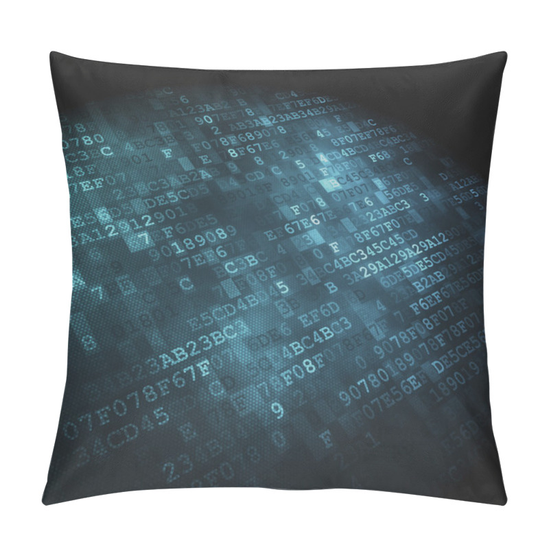 Personality  Technology Concept: Hex-code Digital Background Pillow Covers