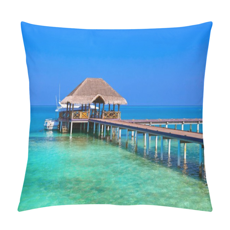 Personality  Cafe On Tropical Maldives Island Pillow Covers