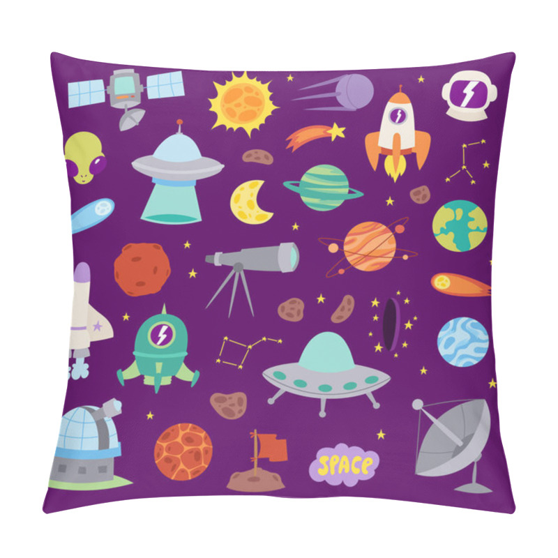 Personality  Astronomy Icons Stickers Vector Set. Pillow Covers