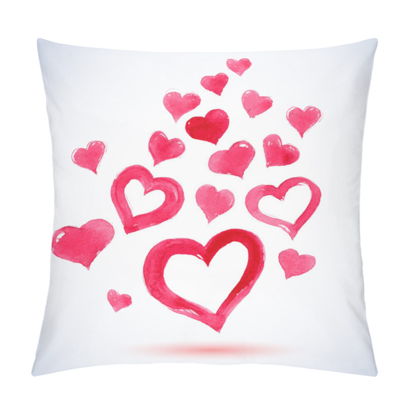 Personality  Watercolor Painted Heart Composition, Vector Element For Your Design. Vector Illustration Pillow Covers