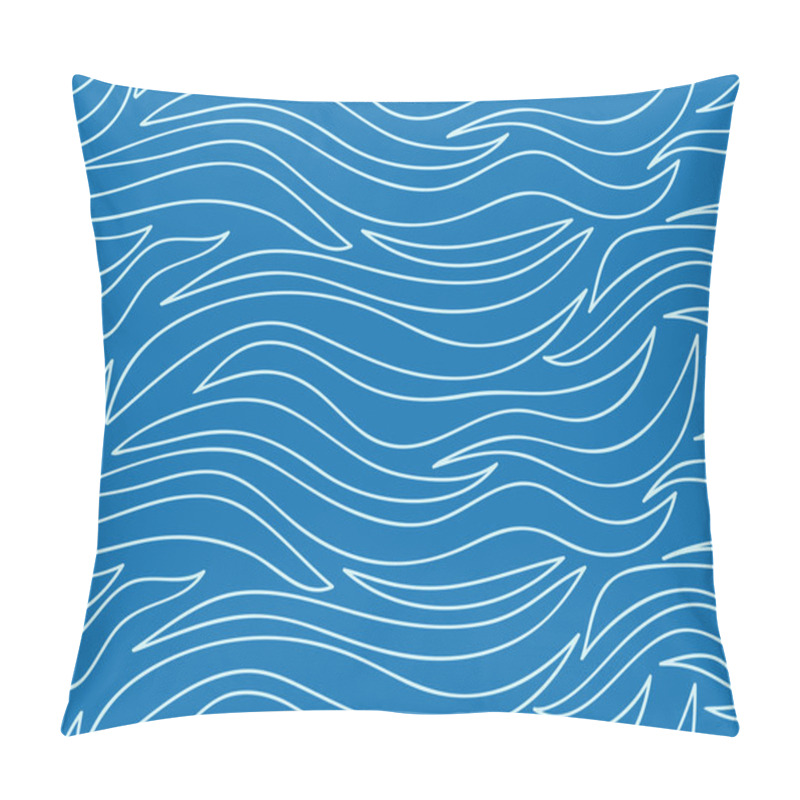 Personality  Vector Seamless Wave Background Of Drawn Lines Pillow Covers