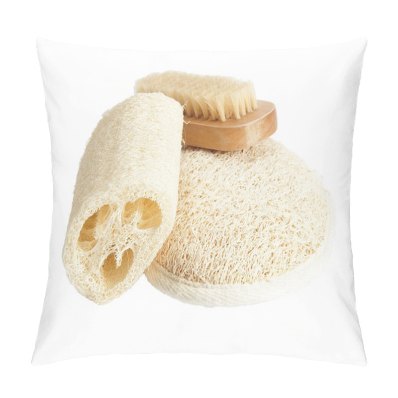 Personality  Set Of Natural Luffa Sponges, Isolated Pillow Covers