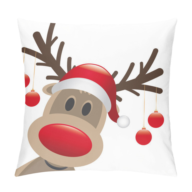 Personality  Reindeer Red Nose Christmas Balls Pillow Covers