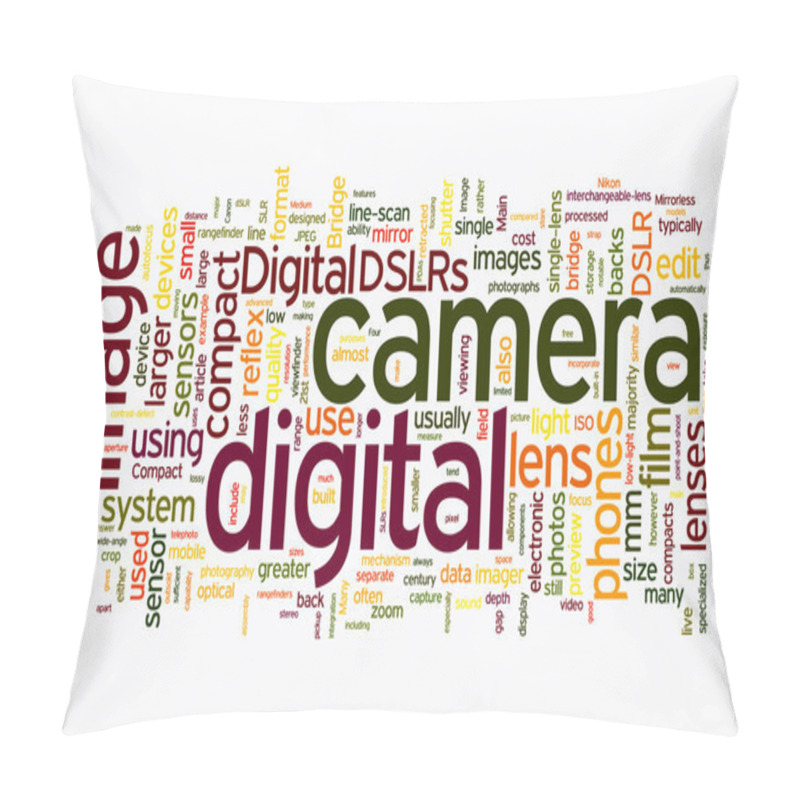 Personality  Digital Camera Text Clouds Pillow Covers