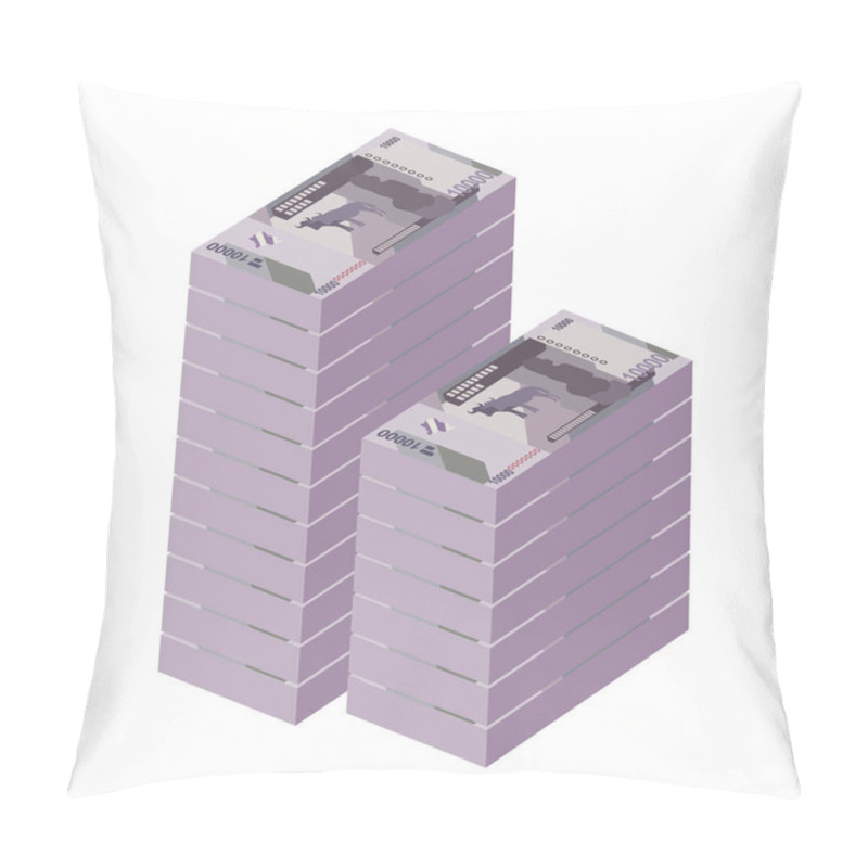 Personality  Congolese Franc Vector Illustration. Congo Money Set Bundle Banknotes. Paper Money 10000 CDF. Flat Style. Isolated On White Background. Simple Minimal Design. Pillow Covers