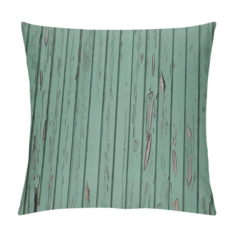 Personality  Textured Green Wooden Planks With Peeling Paint. Pillow Covers