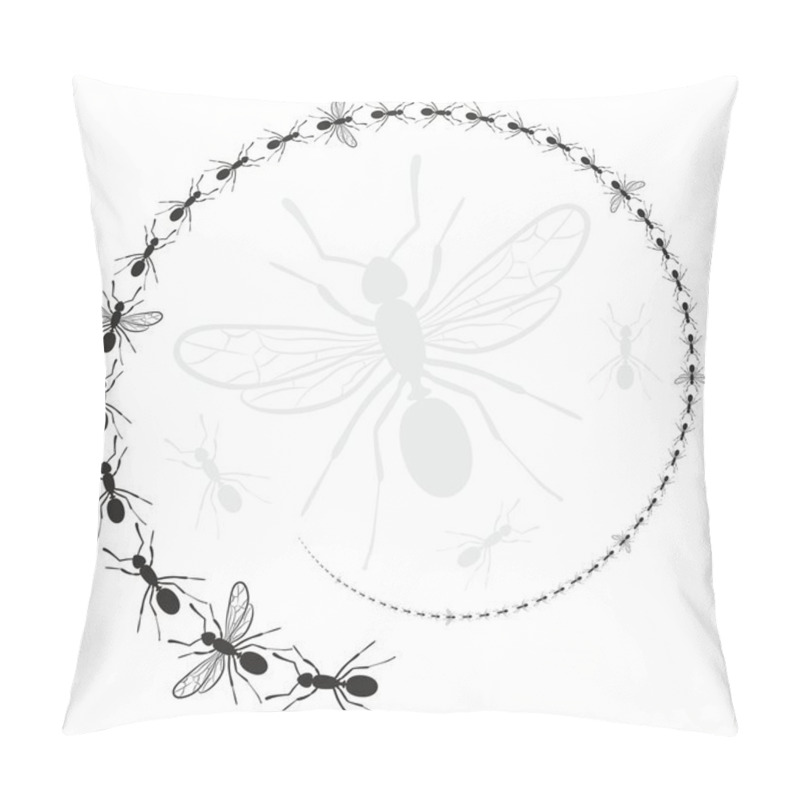 Personality  Round Frame With Ants.  Pillow Covers