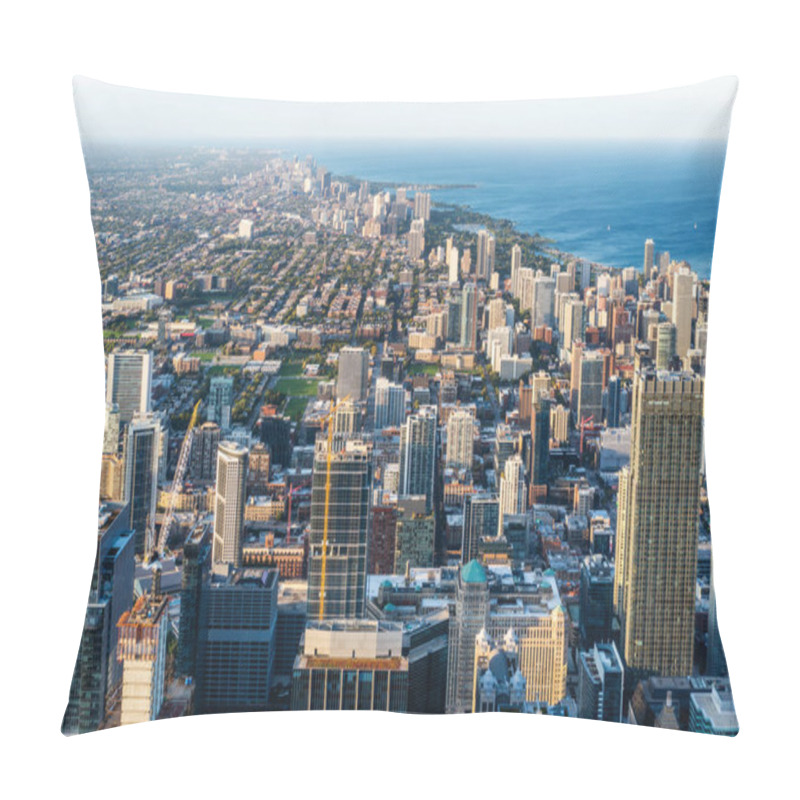 Personality  City Skyline Aerial Night View In Chicago, America Pillow Covers