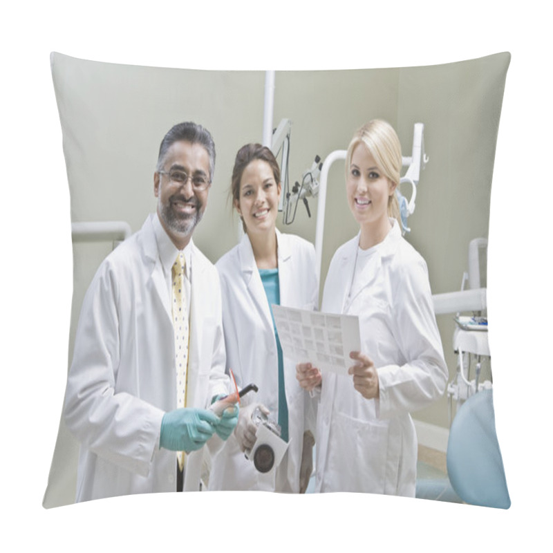 Personality  Portrait Of Dentist Team Pillow Covers