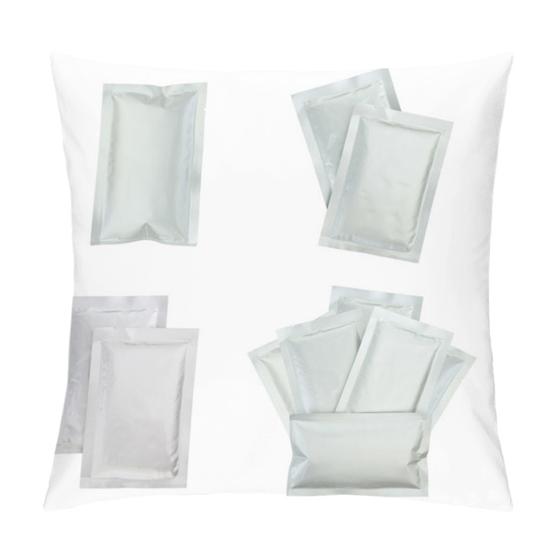 Personality  Set Of Plastic Package Isolated On White Pillow Covers