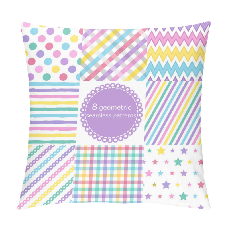 Personality  Set Of 8 Geometric Seamless Patterns Pillow Covers