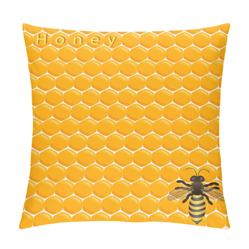 Personality  Vector Illustration Of Logo For The Theme Of Bees And Honey Pillow Covers