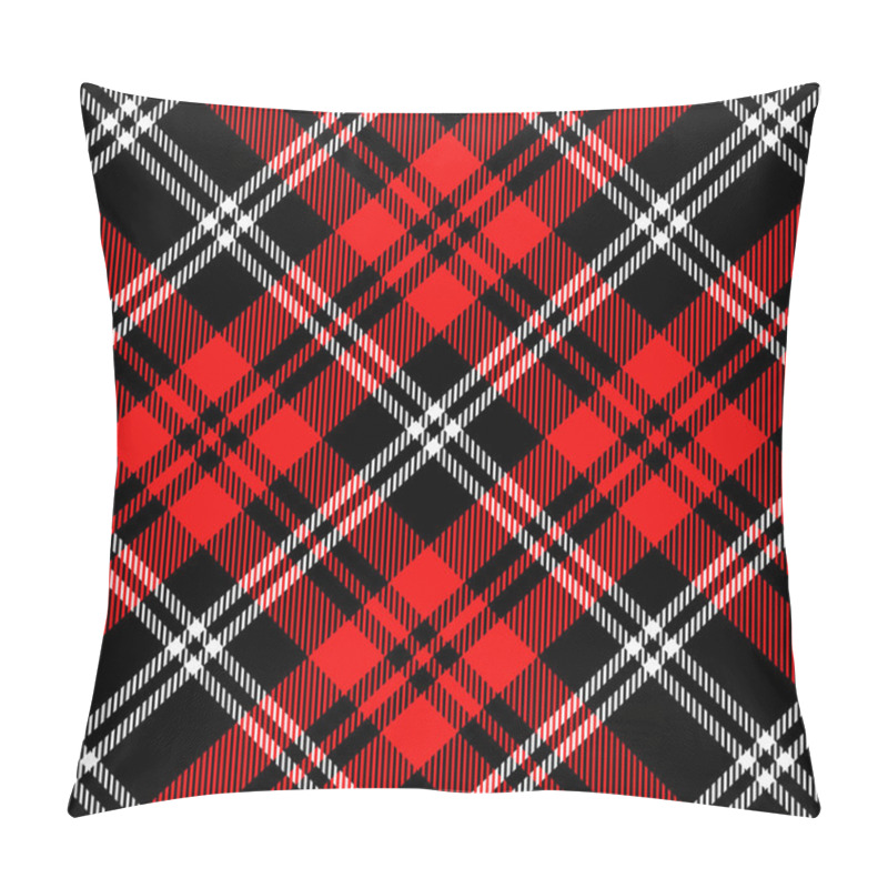 Personality  Tartan Pattern In Red And White. Pillow Covers