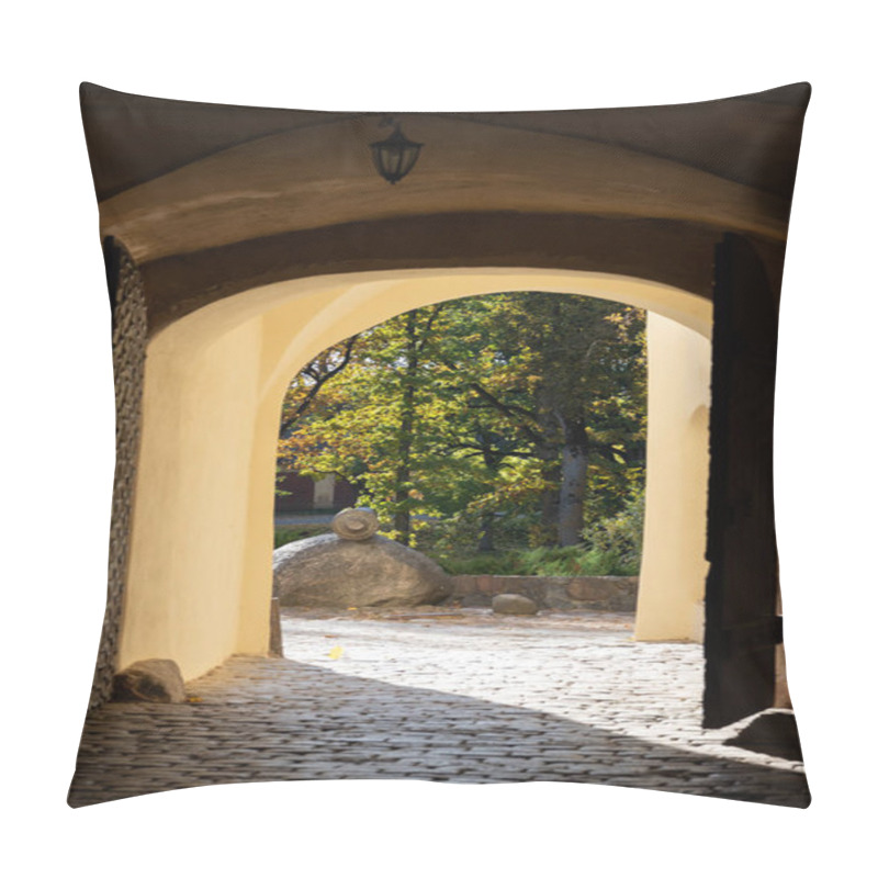 Personality  Majestic Castle Gate Passage, Showcasing Historic Architecture And Intricate Details, Evoking A Sense Of Timeless Grandeur Pillow Covers