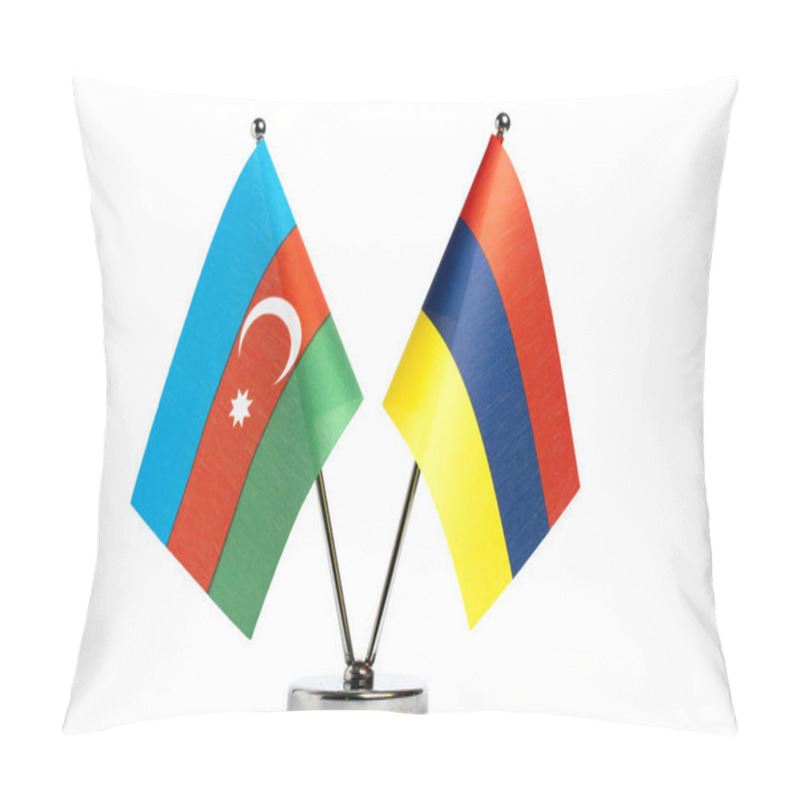 Personality  Small Table Flags Isolated On White Background Azerbaijan And Armenia Pillow Covers