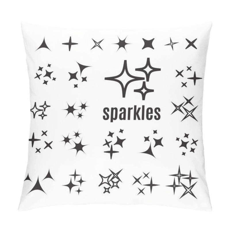 Personality  Icon Star. Sparkles Collection. Sparks Vector Icons Set Pillow Covers