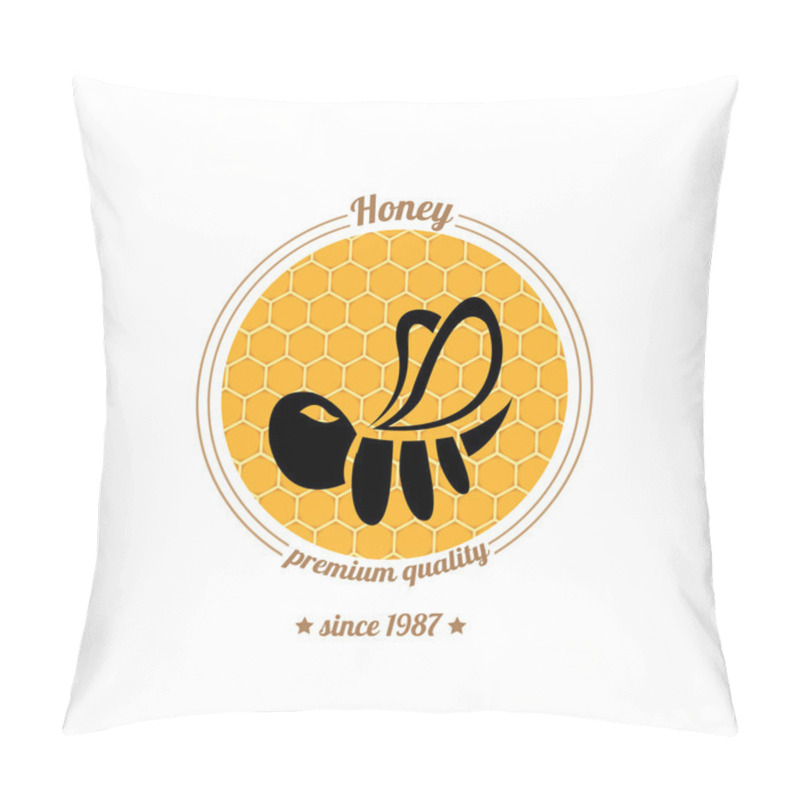 Personality  Vector  Bee Icon On Honey Comb Background Pillow Covers