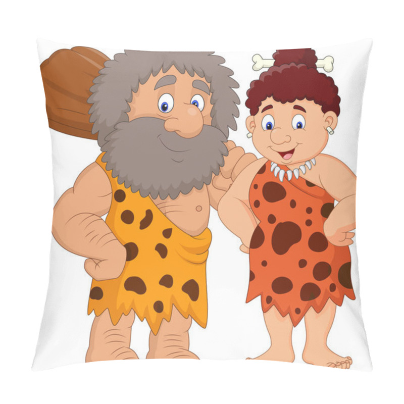 Personality  Cartoon Prehistoric Caveman Couple Pillow Covers