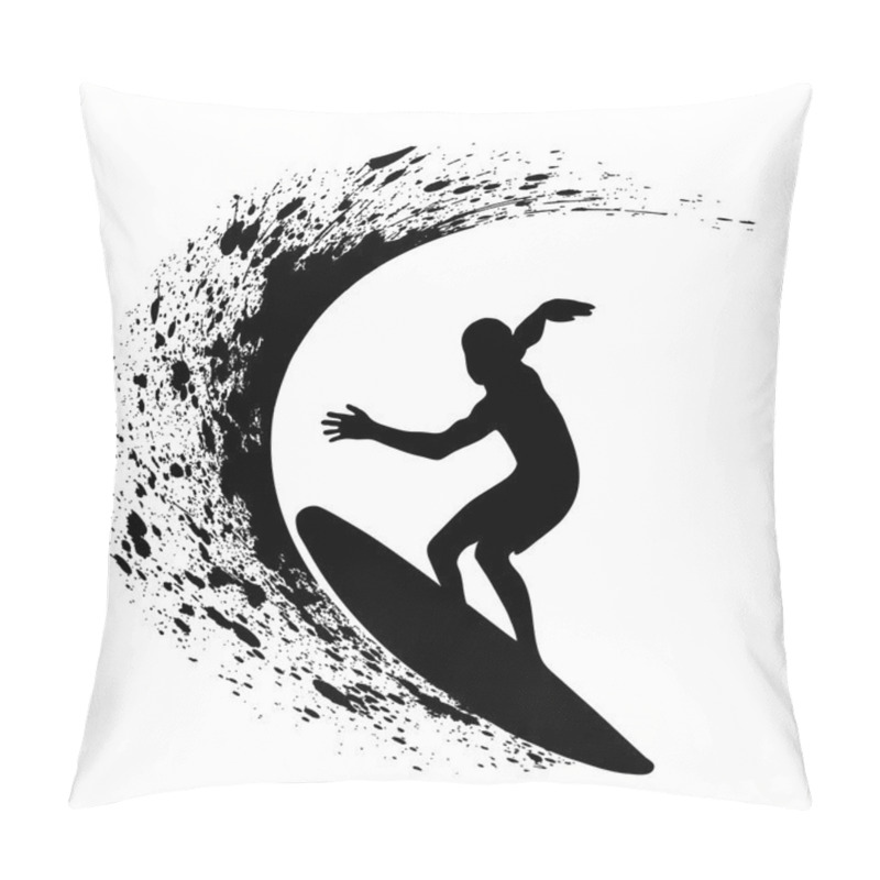 Personality  Silhouettes Of Surfers Pillow Covers