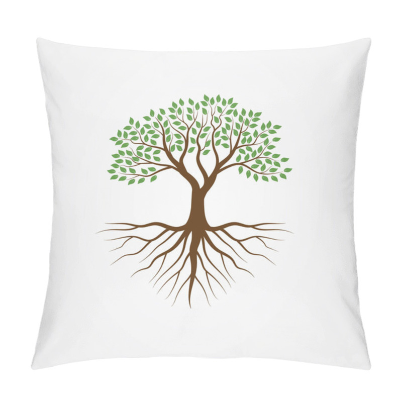 Personality  Tree With The Roots Vector Illustration Pillow Covers