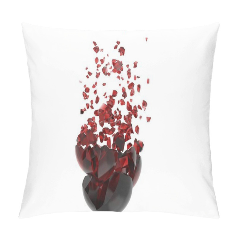 Personality  Dark Red Glass Sphere Shattering Into Hundred Pieces Pillow Covers