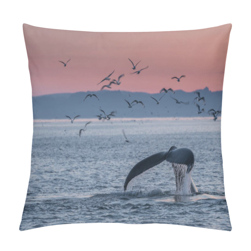 Personality  Humpback Whales In The Beautiful Sunset Landscape Pillow Covers