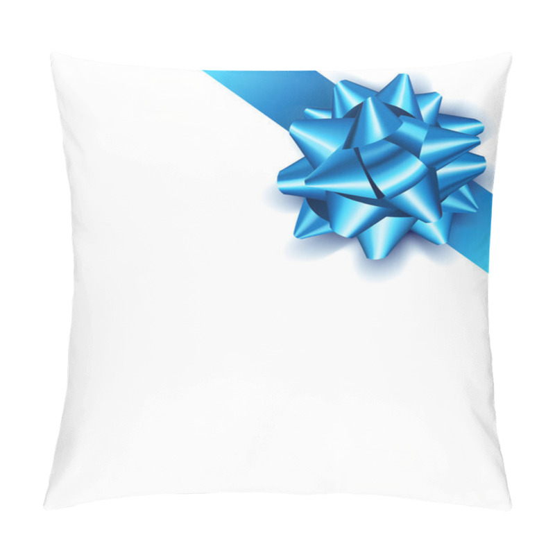 Personality  Gift Blue Bow. Vector Illustration Pillow Covers