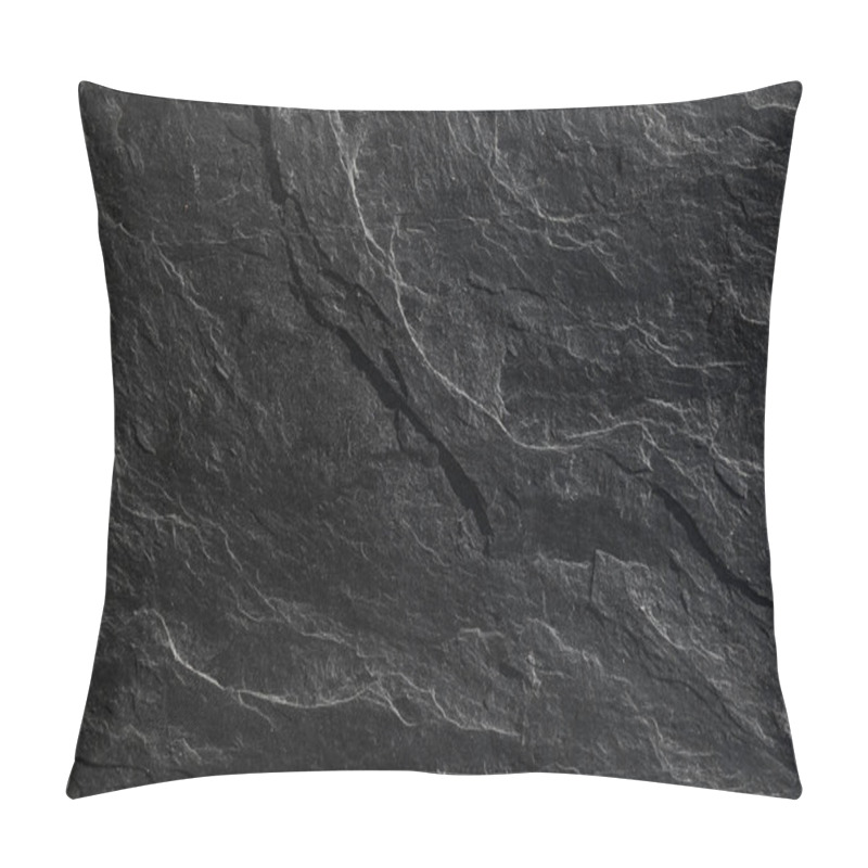 Personality  Beautiful, Textured Surface Of Black Silesian Slate Close-up. Background Image, Texture Pillow Covers