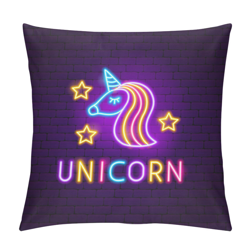 Personality  Unicorn Neon Label Pillow Covers