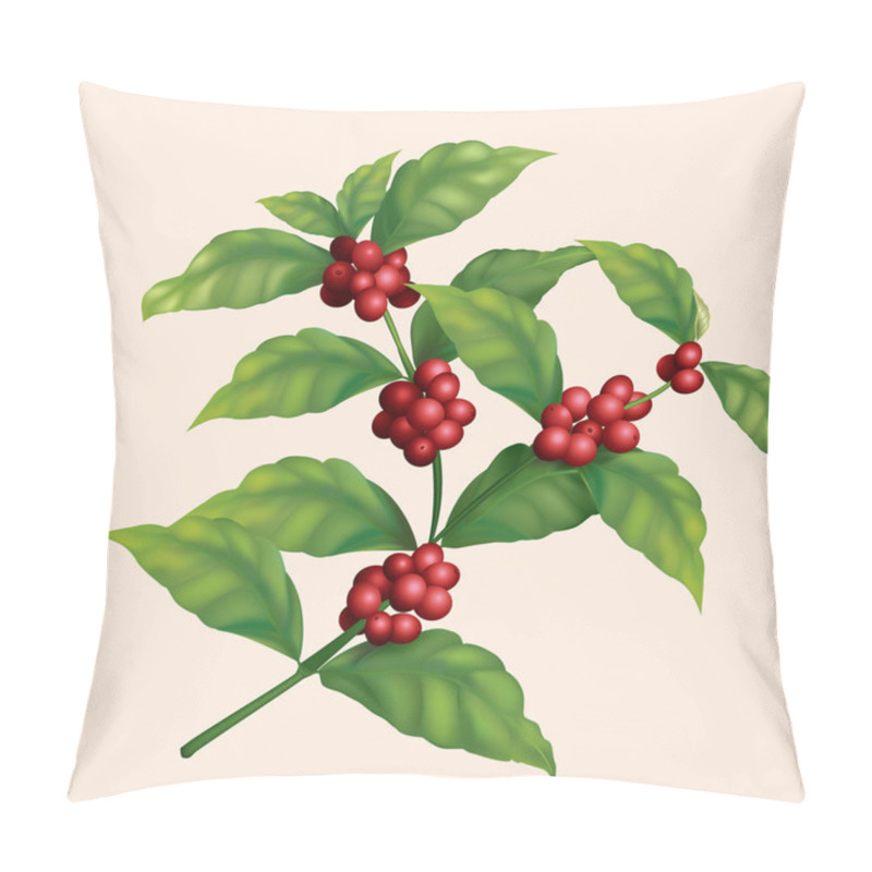 Personality  Icon Coffee Tree Branch With Berries Pillow Covers