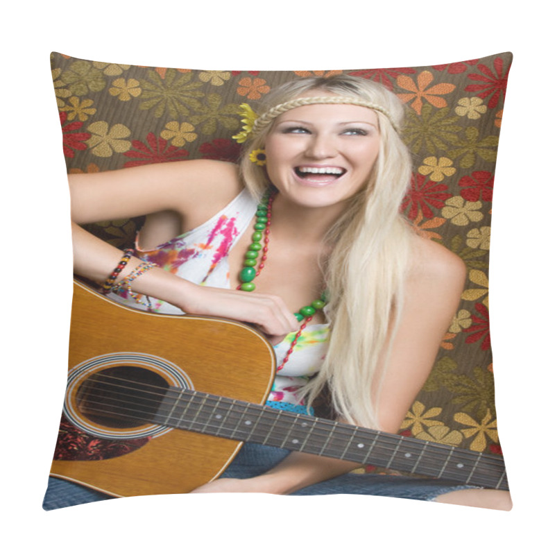 Personality  Hippie Playing Guitar Pillow Covers