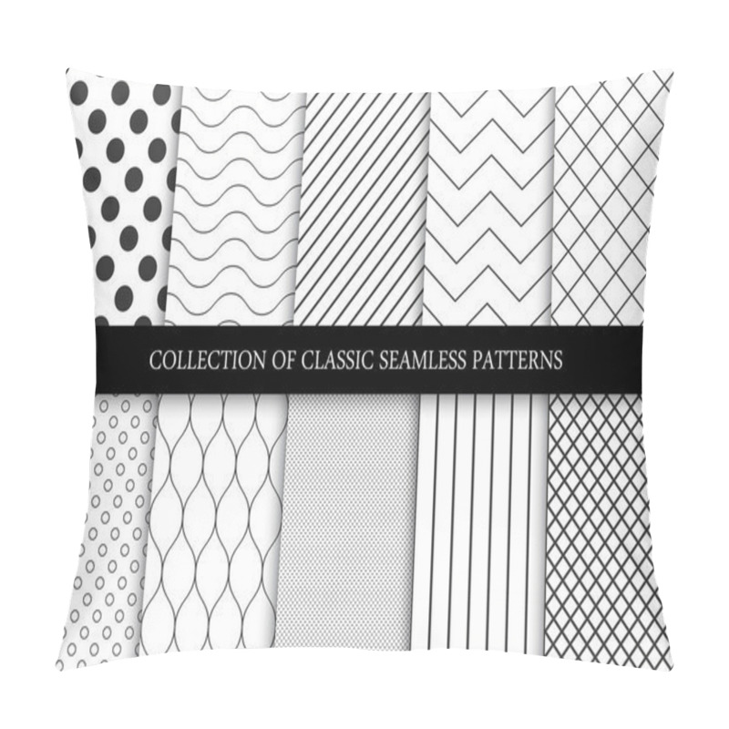 Personality  Collection Of Seamless Geometric Minimalistic Patterns. Pillow Covers