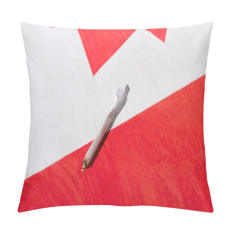 Personality  Marijuana Joint With Canadian Flag On Background, Marijuana Legalization Concept Pillow Covers