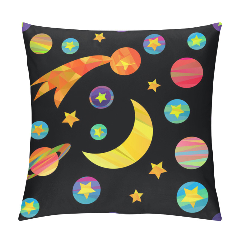 Personality  Vector Pattern Of Planets  Pillow Covers