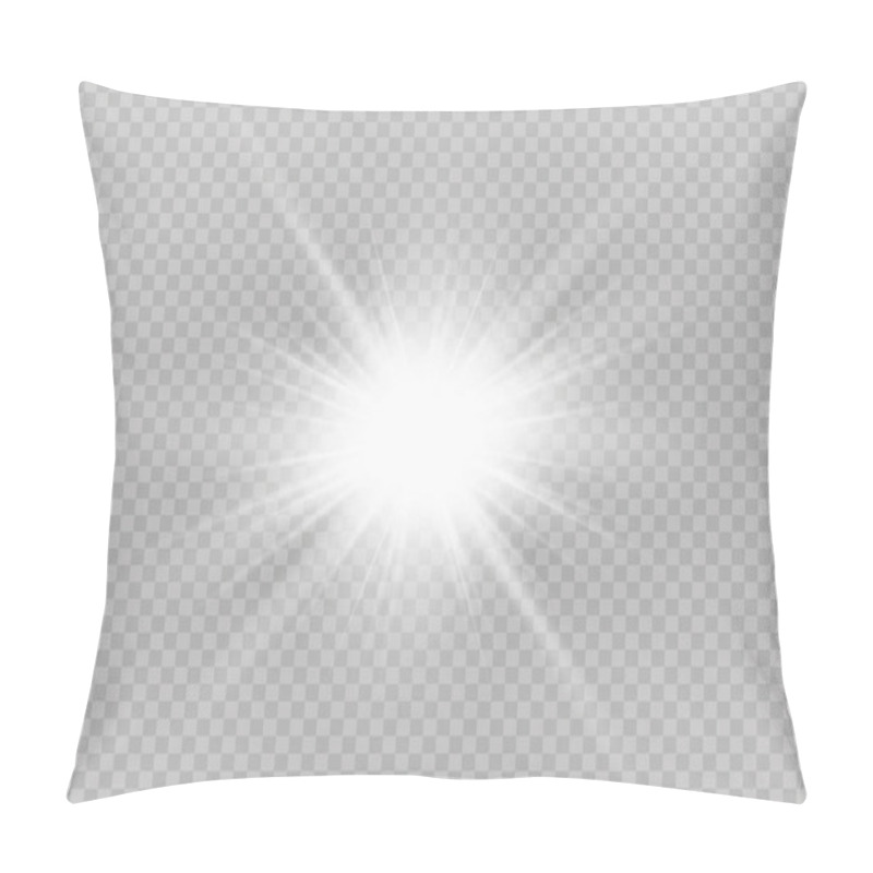 Personality  Glow Light Effect. Star Burst With Sparkles. Vector Illustration. Pillow Covers