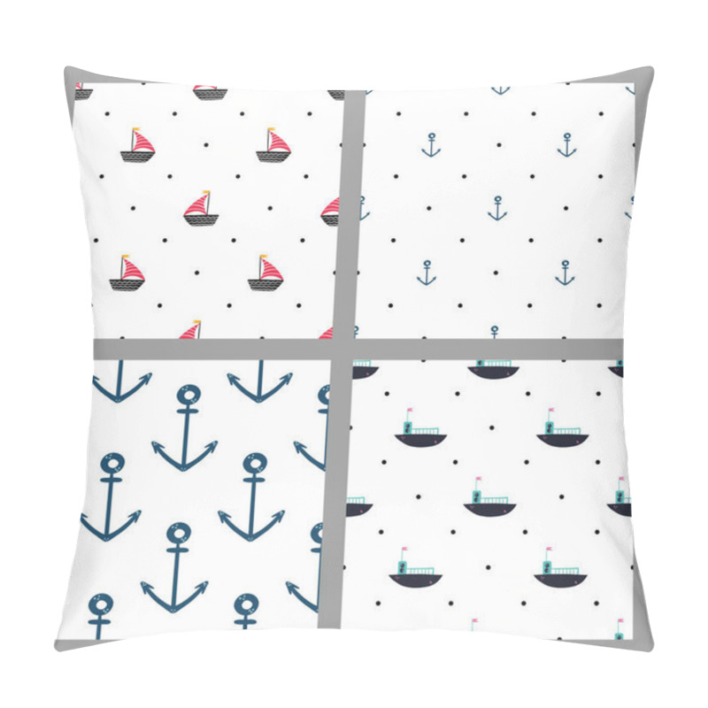 Personality  Sea Childish Patterns Background. Sub Marines And Ships,  Vector Design For Wrapping Paper, Textile, Background Fill Design Pillow Covers