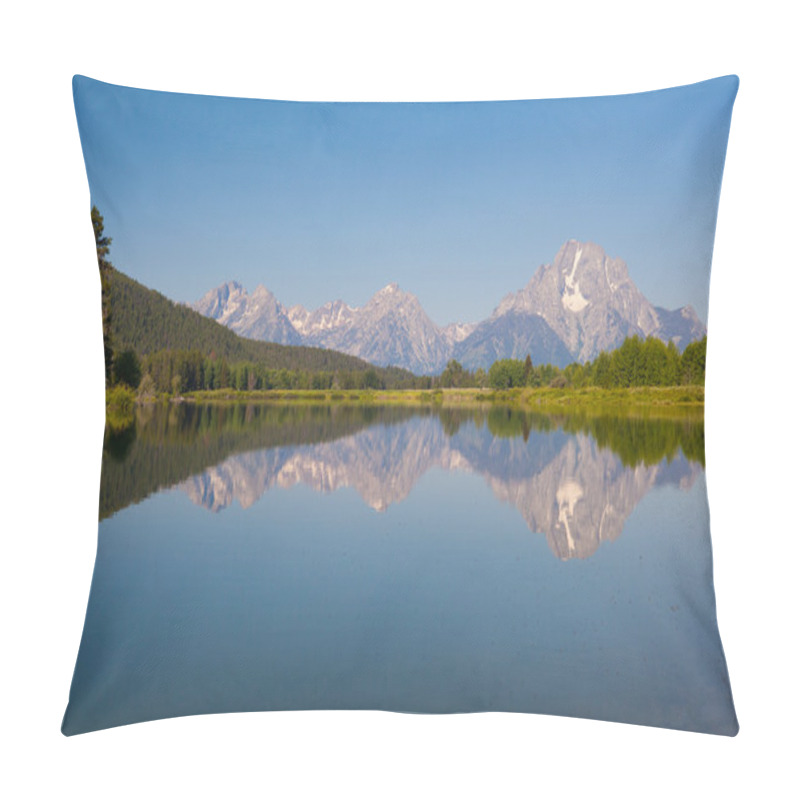 Personality  View Of The Grand Teton Mountains From Oxbow Bend On The Snake R Pillow Covers