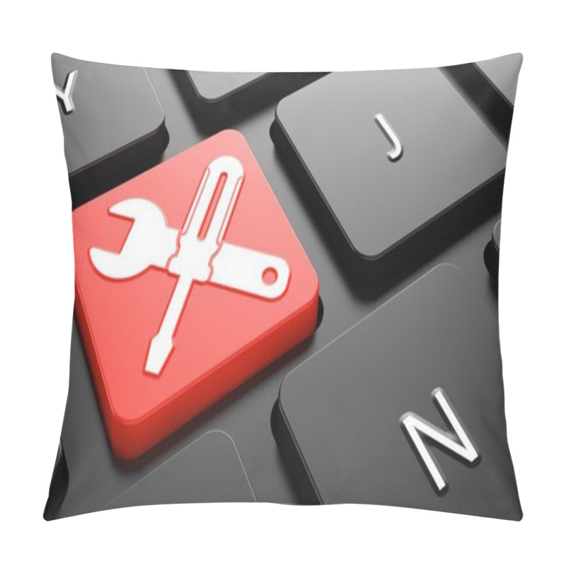 Personality  Service Concept On Red Keyboard Button. Pillow Covers