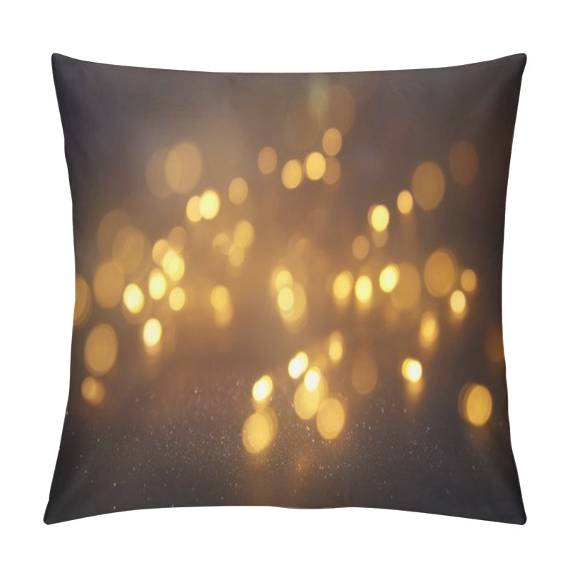 Personality  Abstract Bokeh Background Of Golden Light Burst Made From Bokeh Motion Pillow Covers