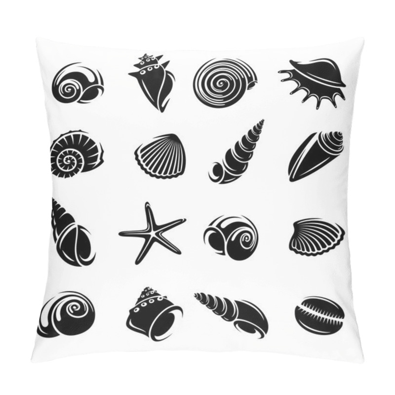 Personality  Black Seashells Set Pillow Covers