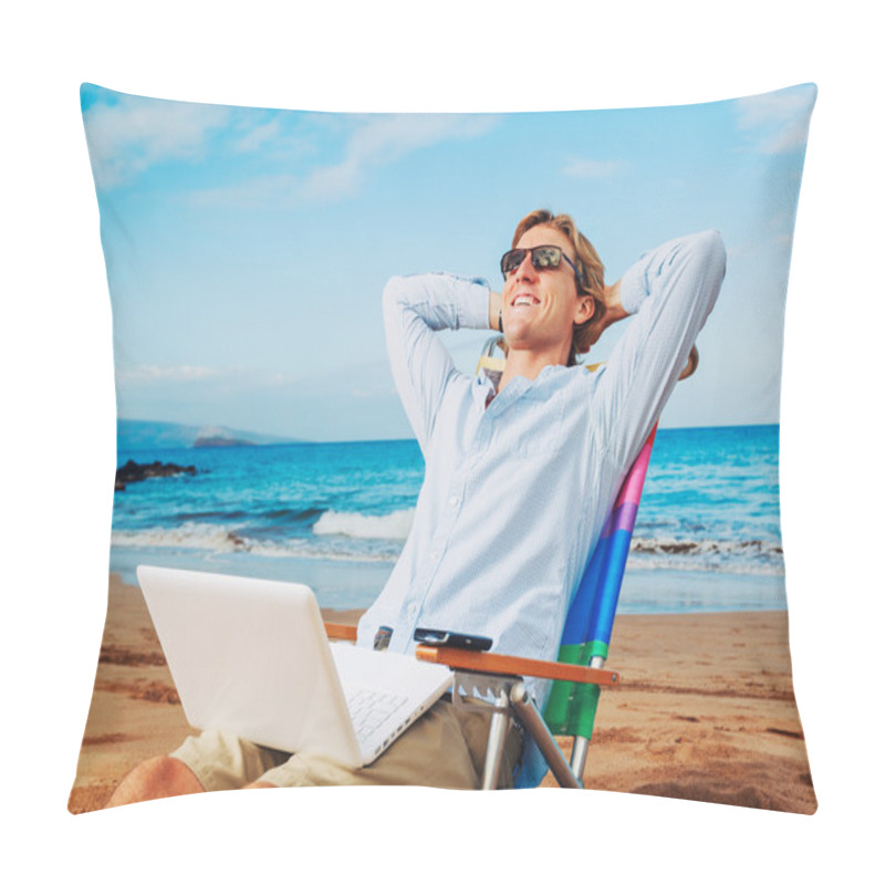 Personality  Business Man On The Beach Pillow Covers