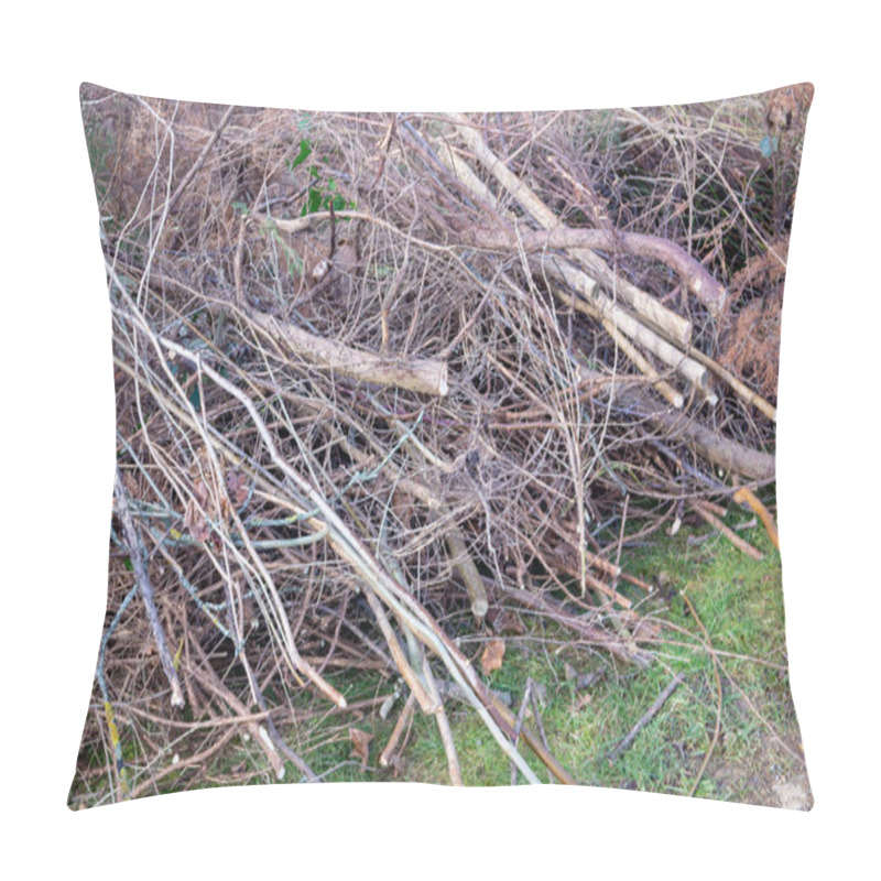 Personality  Green Waste In The Garden Spring Tree And Bushes Waste Pillow Covers