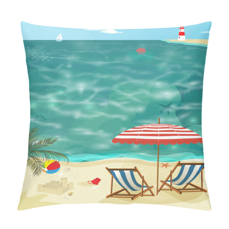 Personality  Sunny Summer Day On A Sandy Beach Pillow Covers