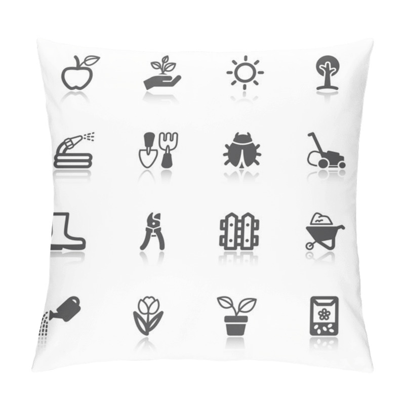 Personality  Gardening Flat Icons With Reflection Pillow Covers